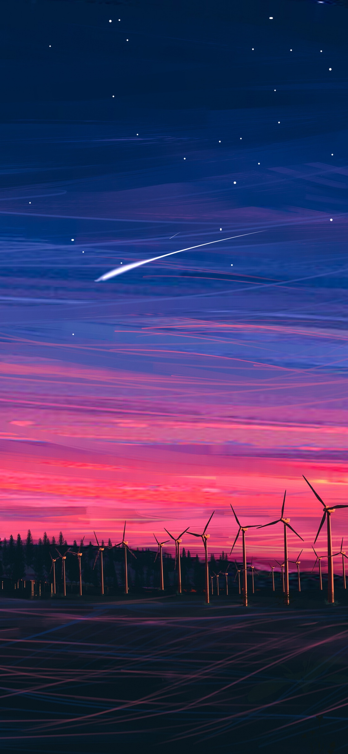 Обои ночь, атмосфера, послесвечение, вечер, сумрак в разрешении 1125x2436