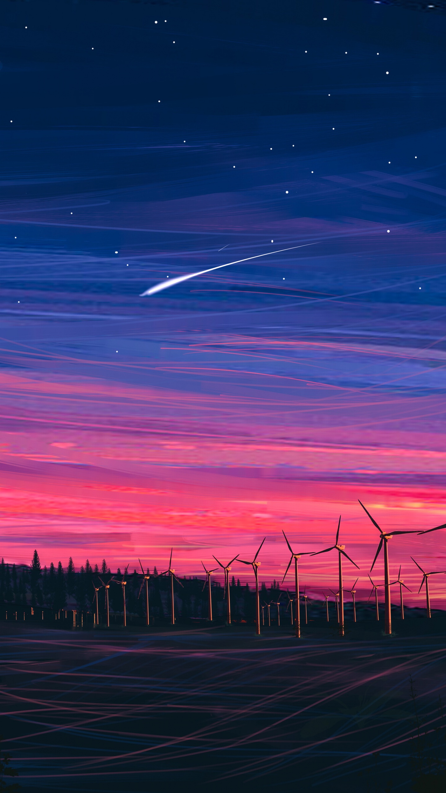 Обои ночь, атмосфера, послесвечение, вечер, сумрак в разрешении 1440x2560