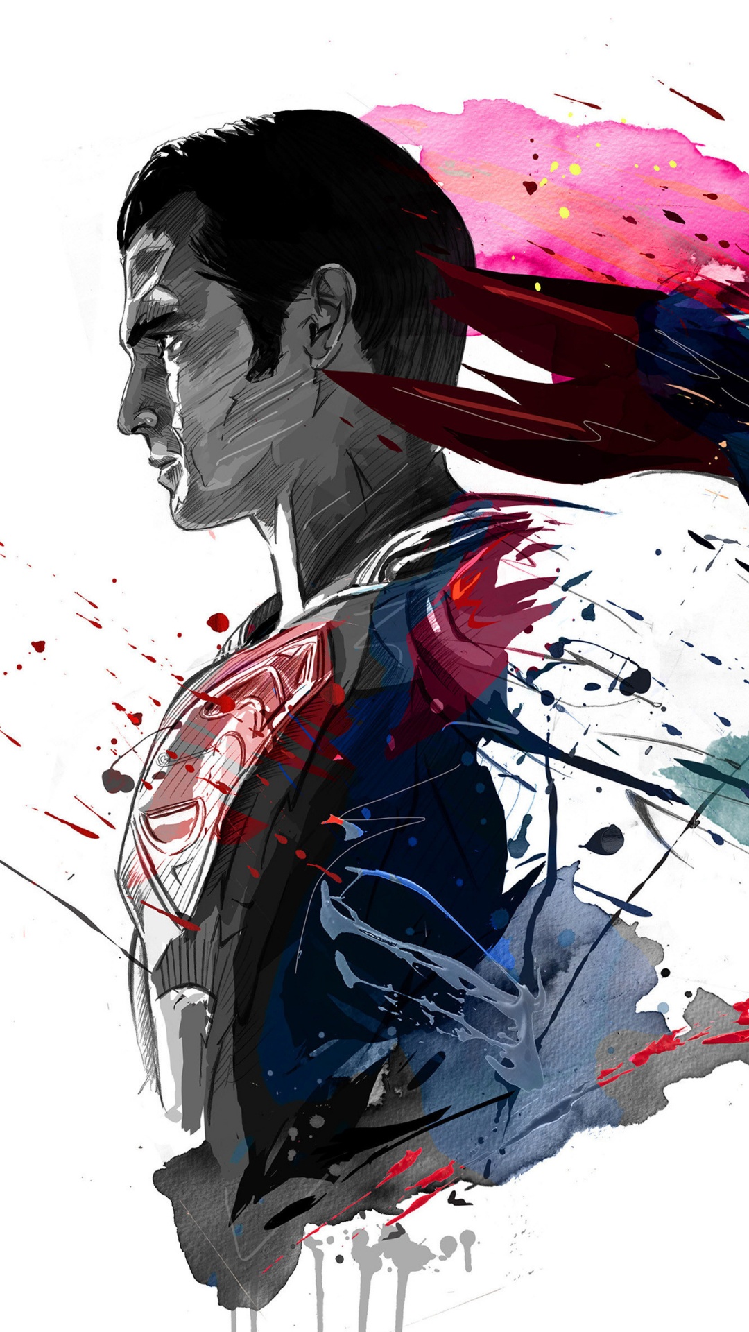 Обои Супермен, Бэтмен, супергерой, комиксы dc, иллюстрация в разрешении 1080x1920