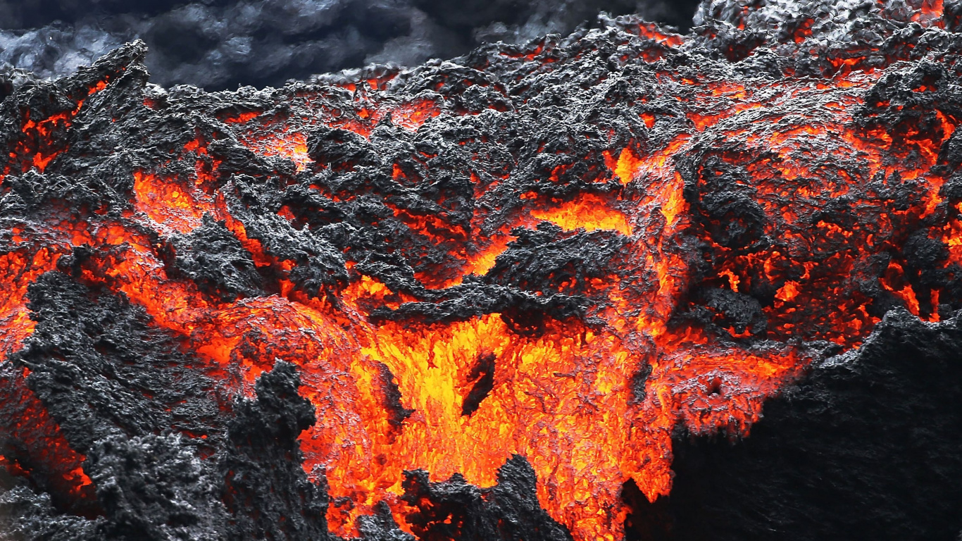 Обои вулкан, геология, вулканическая порода, лава, рок в разрешении 1366x768