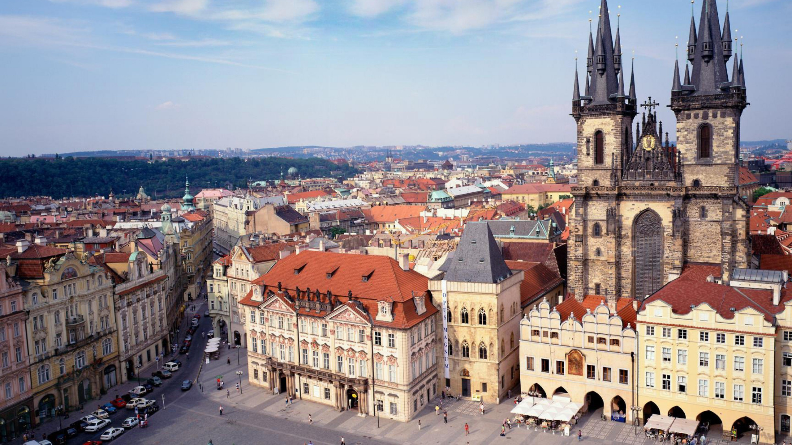 Обои староместская площадь, Пражский град, город, городок, ориентир в разрешении 2560x1440