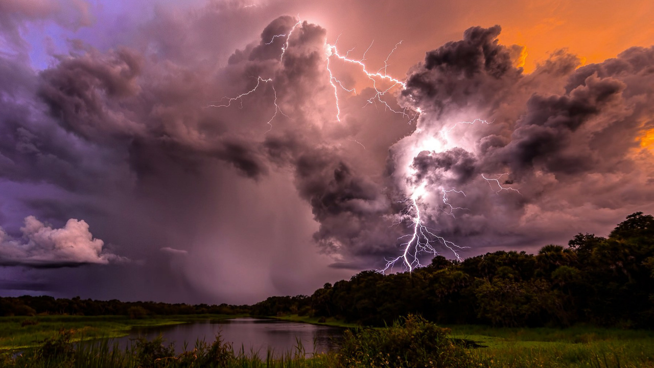 Обои Гроза, буря, облако, природа, гром в разрешении 1280x720