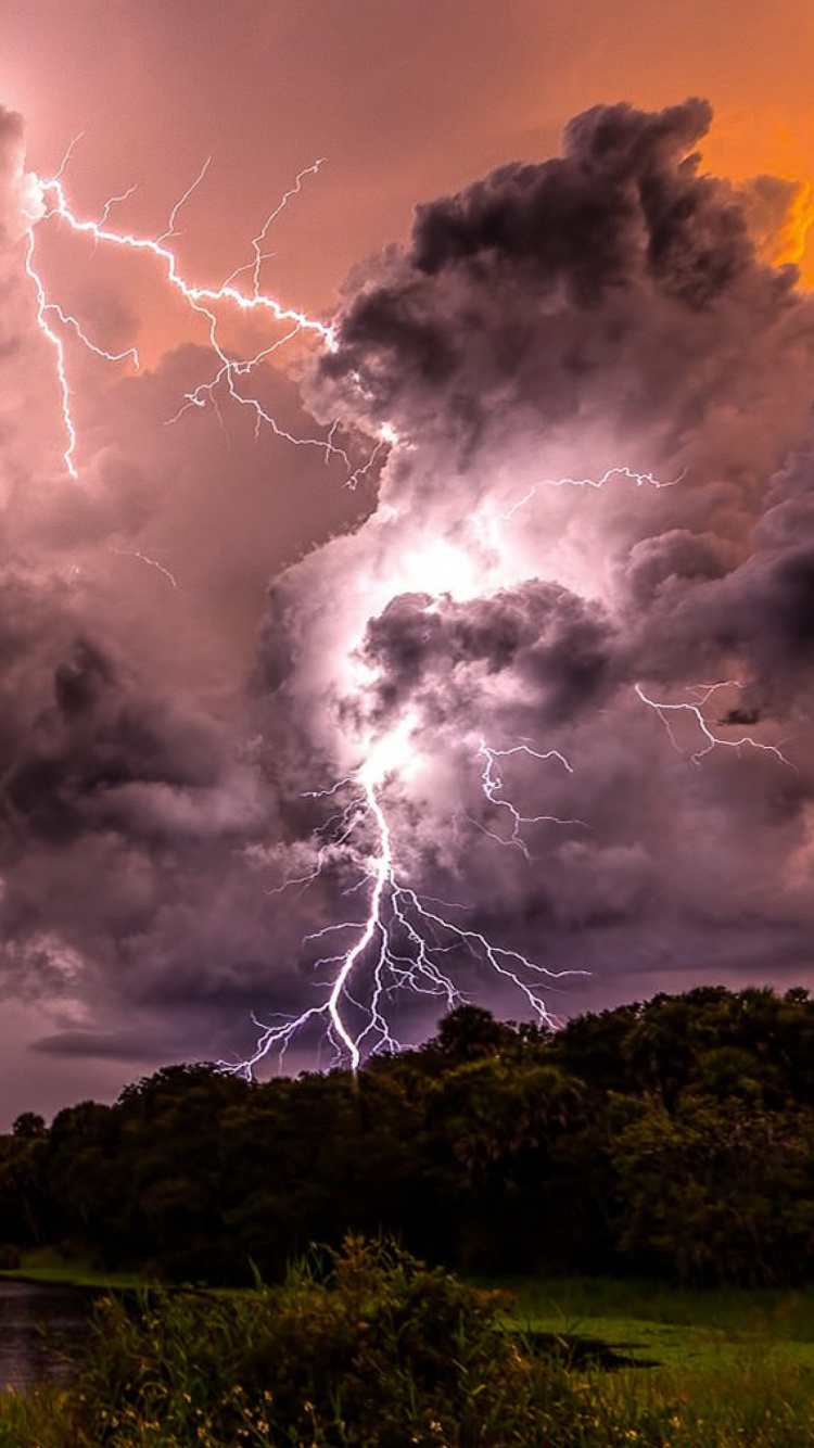 Обои Гроза, буря, облако, природа, гром в разрешении 750x1334