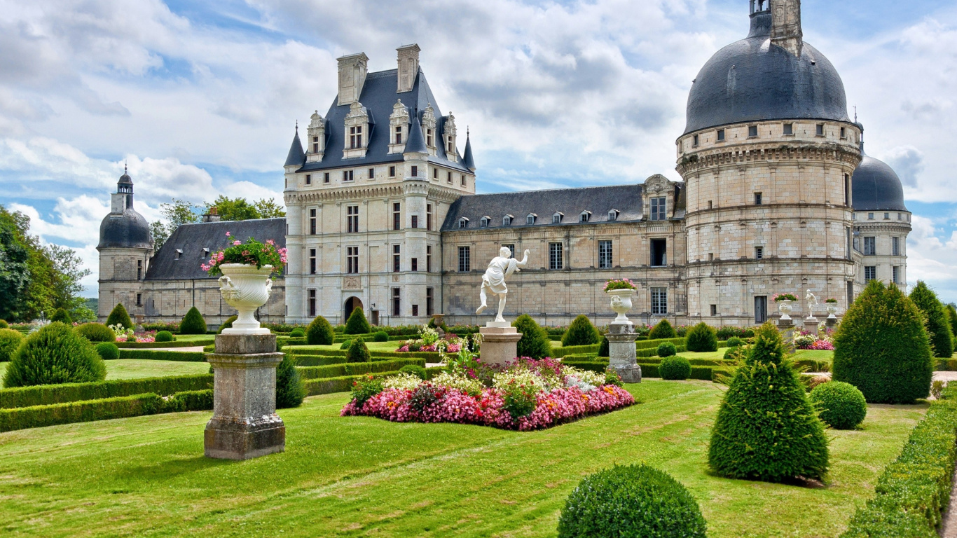 Обои chteau де valenay, версальский дворец, имущество, ориентир, здание в разрешении 1366x768