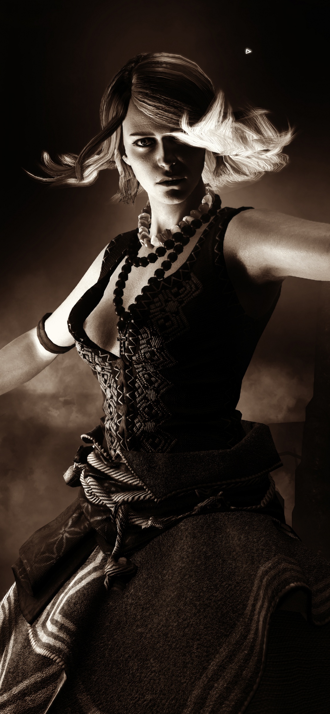 Обои Ведьмак 3 дикая охота, цири, Геральт из ривии, черный, темнота в разрешении 1125x2436