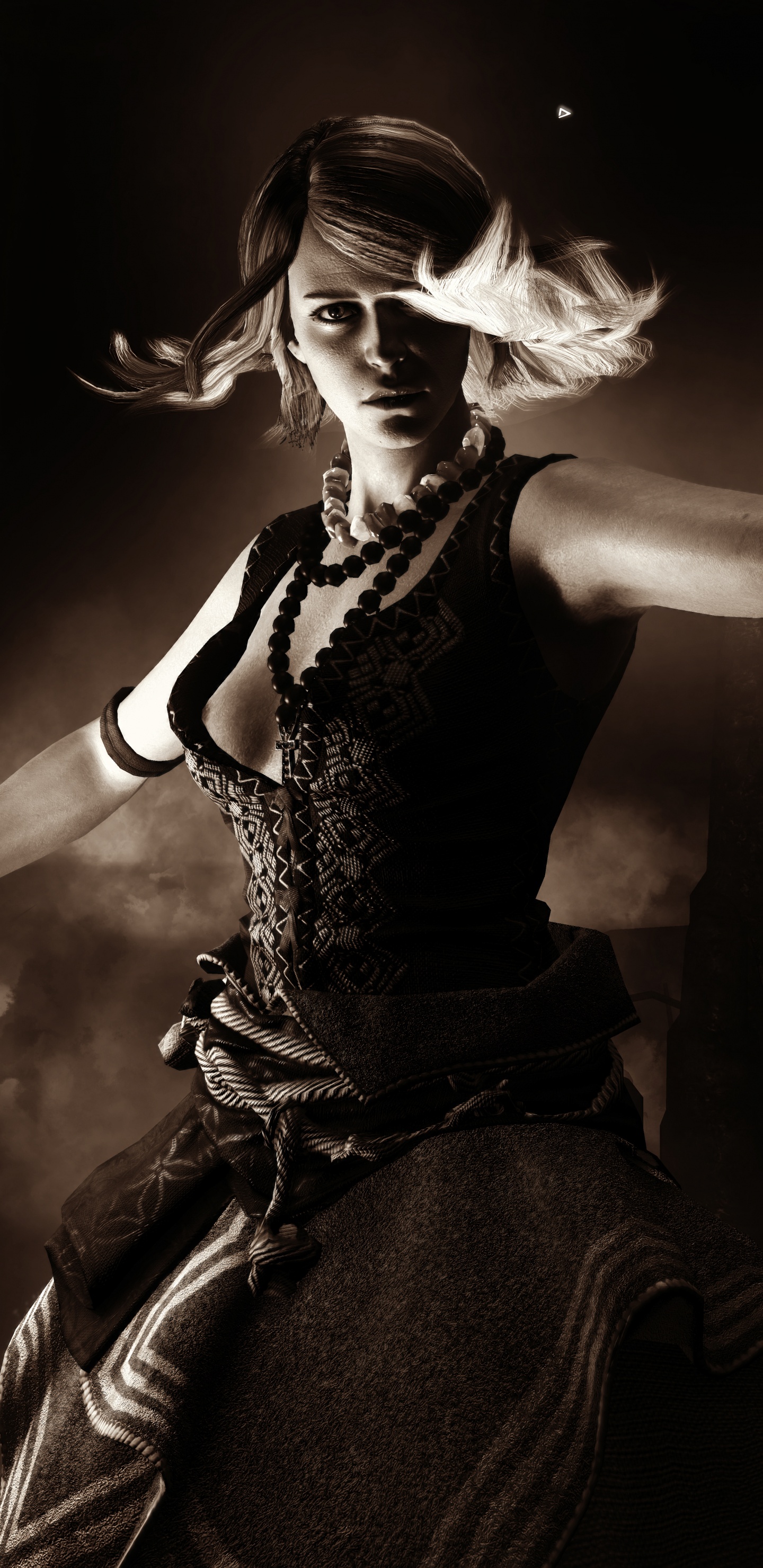 Обои Ведьмак 3 дикая охота, цири, Геральт из ривии, черный, темнота в разрешении 1440x2960