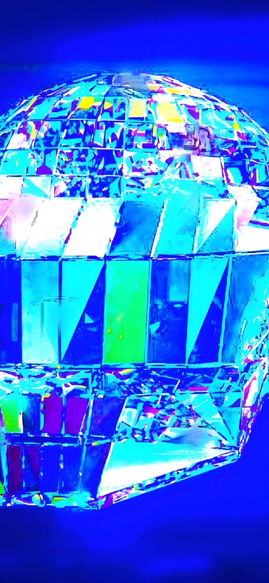 Обои Визуальный эффект освещения, Блокчейн игры, синий, электрик, симметрия в разрешении 1125x2436