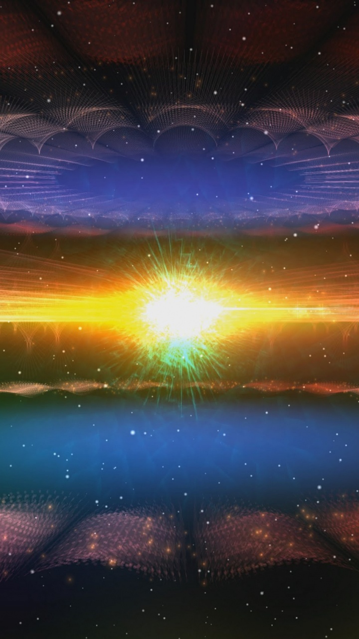 Обои вода, отражение, космос, круг, Вселенная в разрешении 720x1280