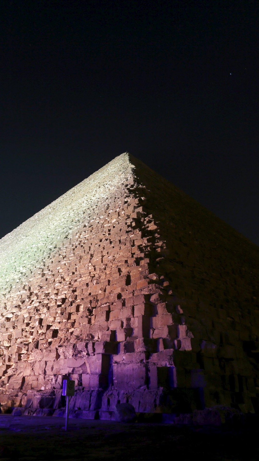 Обои пирамида, египетская пирамида, ориентир, памятник, ночь в разрешении 1080x1920
