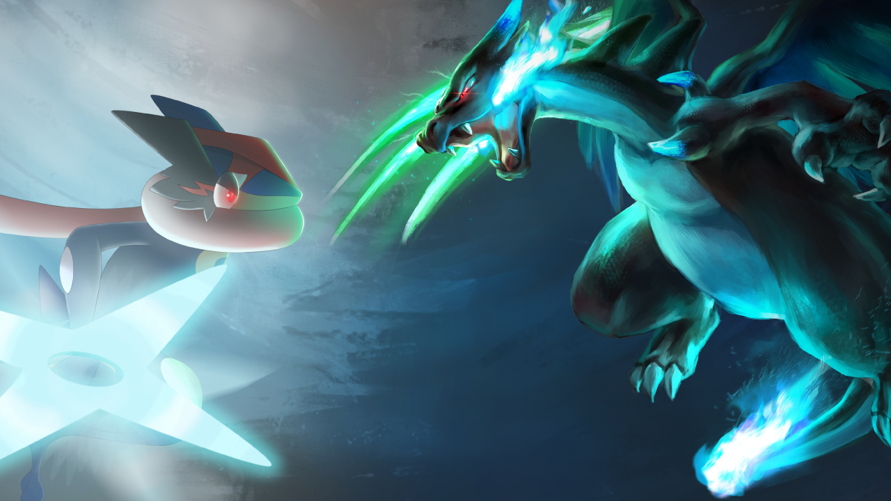 Обои Эш Кетчум, дракон, иллюстрация, графический дизайн, графика в разрешении 1280x720