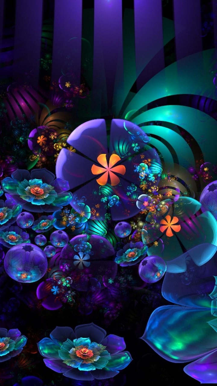 Обои фрактальное искусство, пурпур, арт, цветок, Роза в разрешении 720x1280