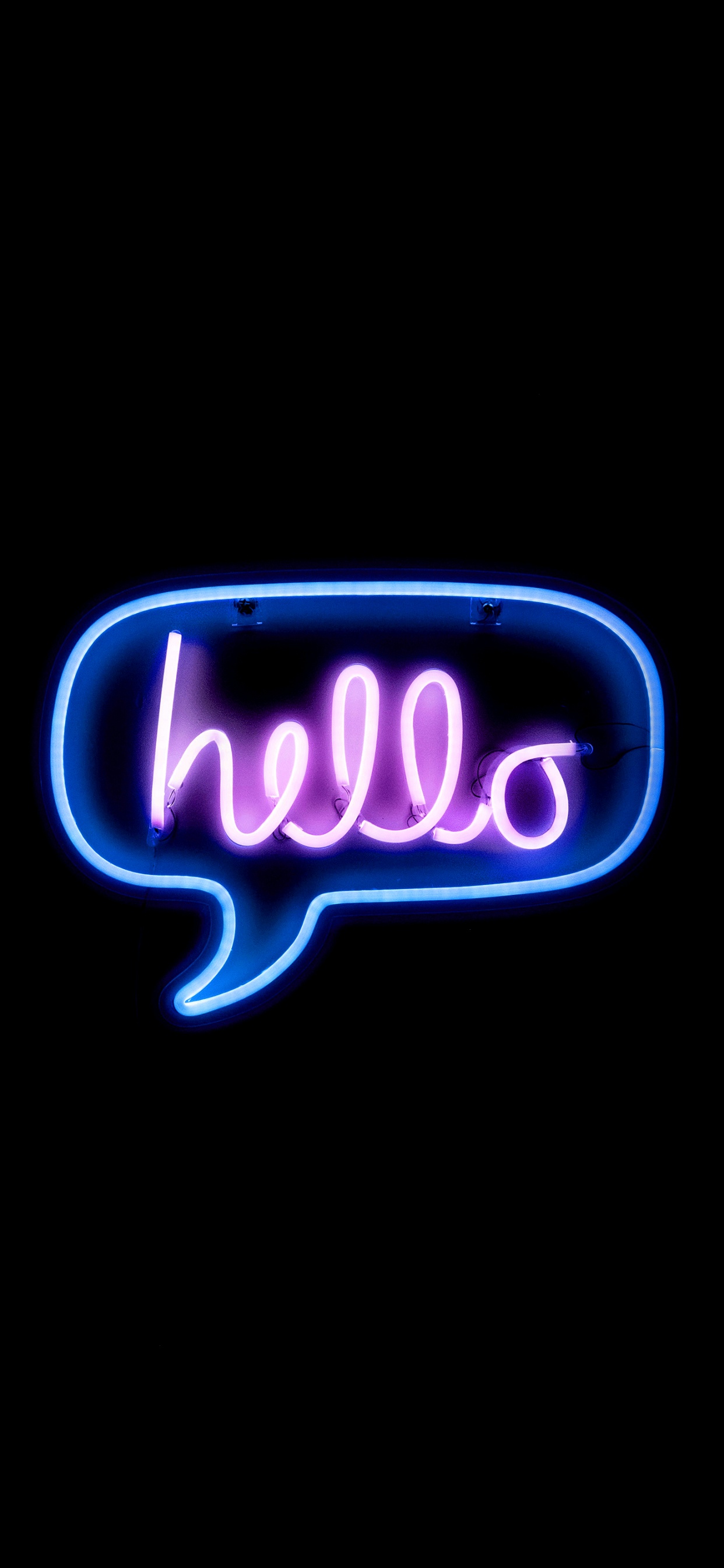Обои неоновая вывеска, лого, текст, пурпурный цвет, неон в разрешении 1242x2688