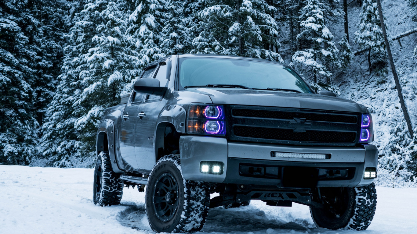 Обои Пикап, авто, грузовик, шина, автомобильные шины в разрешении 1366x768