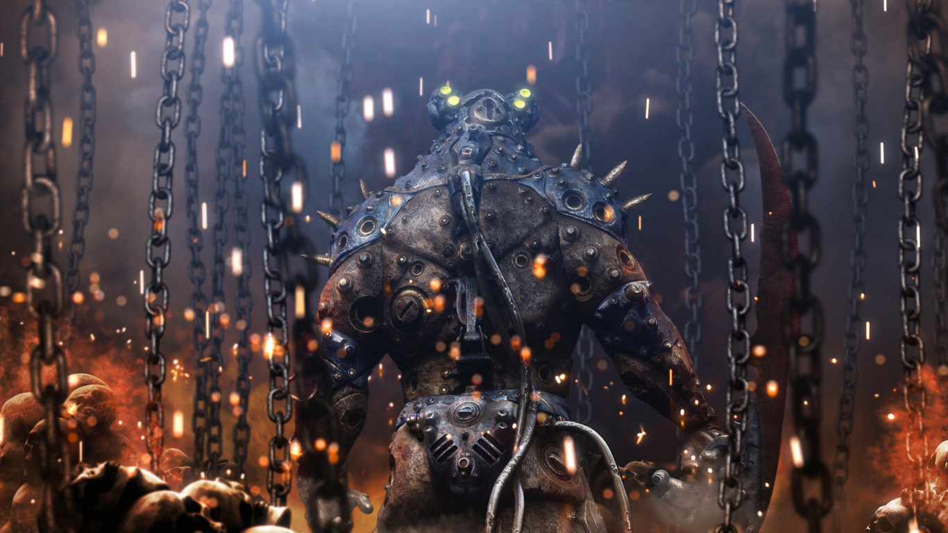 Обои дерево, ночь, толпа, искусство, художник в разрешении 1366x768