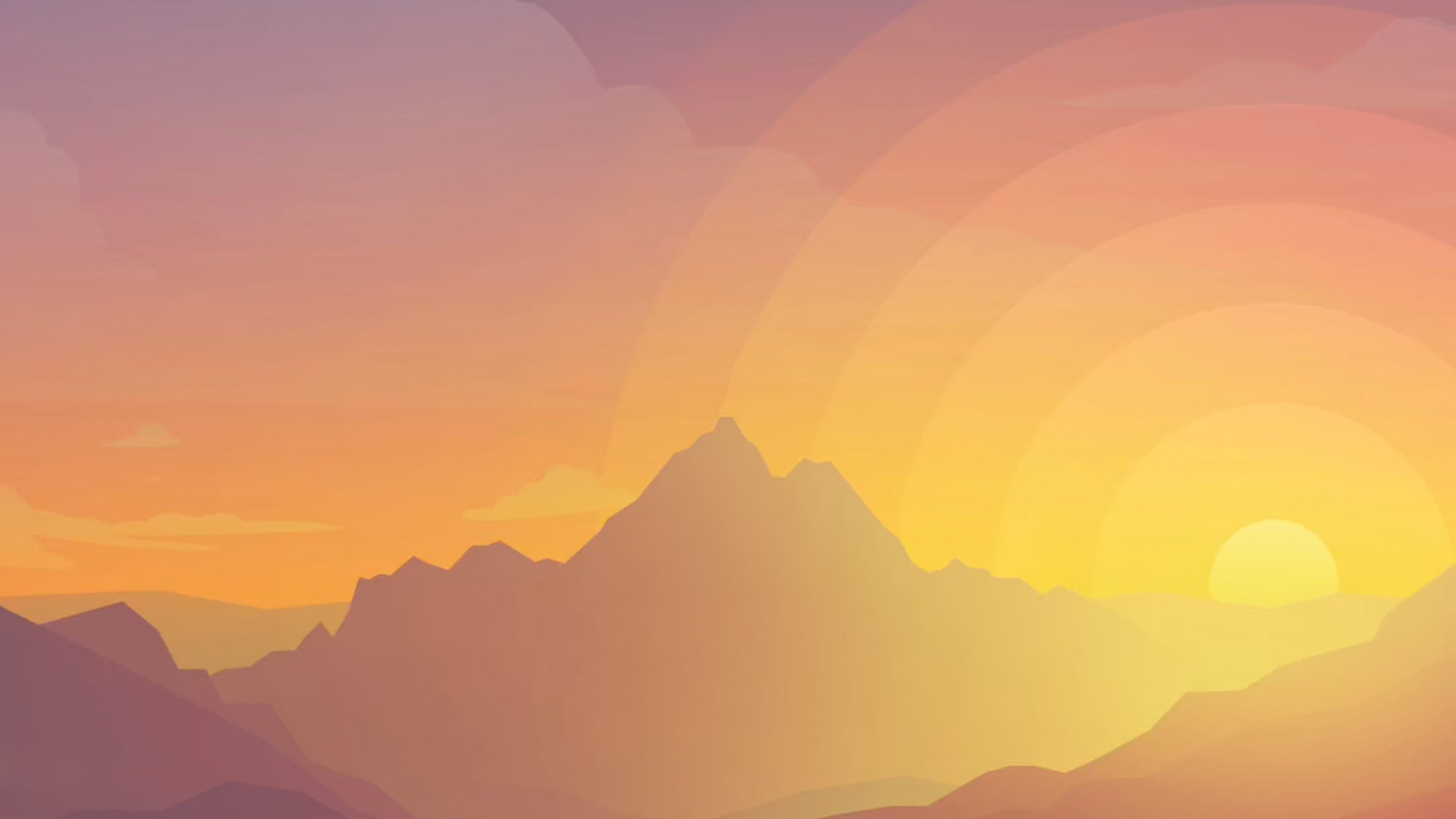 Обои ios, iOS 14, горный рельеф, природный ландшафт, нагорье в разрешении 1366x768