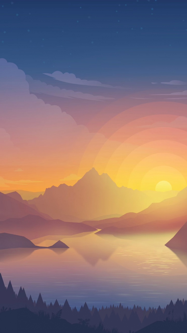 Обои ios, iOS 14, горный рельеф, природный ландшафт, нагорье в разрешении 720x1280