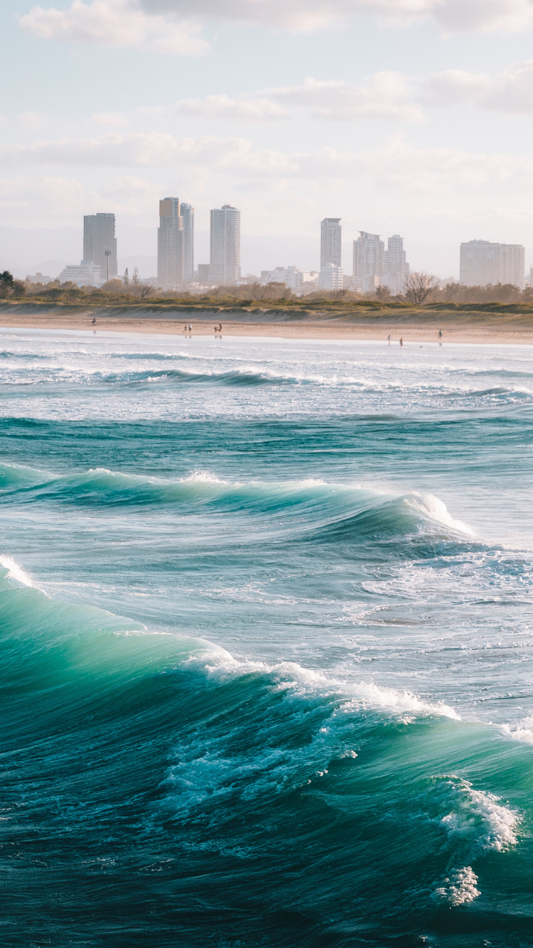 Обои волна, управлять водителем, вода, облако, гидроресурсы в разрешении 750x1334
