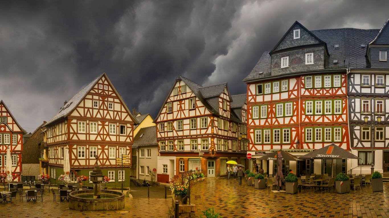 Обои Wetzlar, облако, здание, свойство, окно в разрешении 1366x768