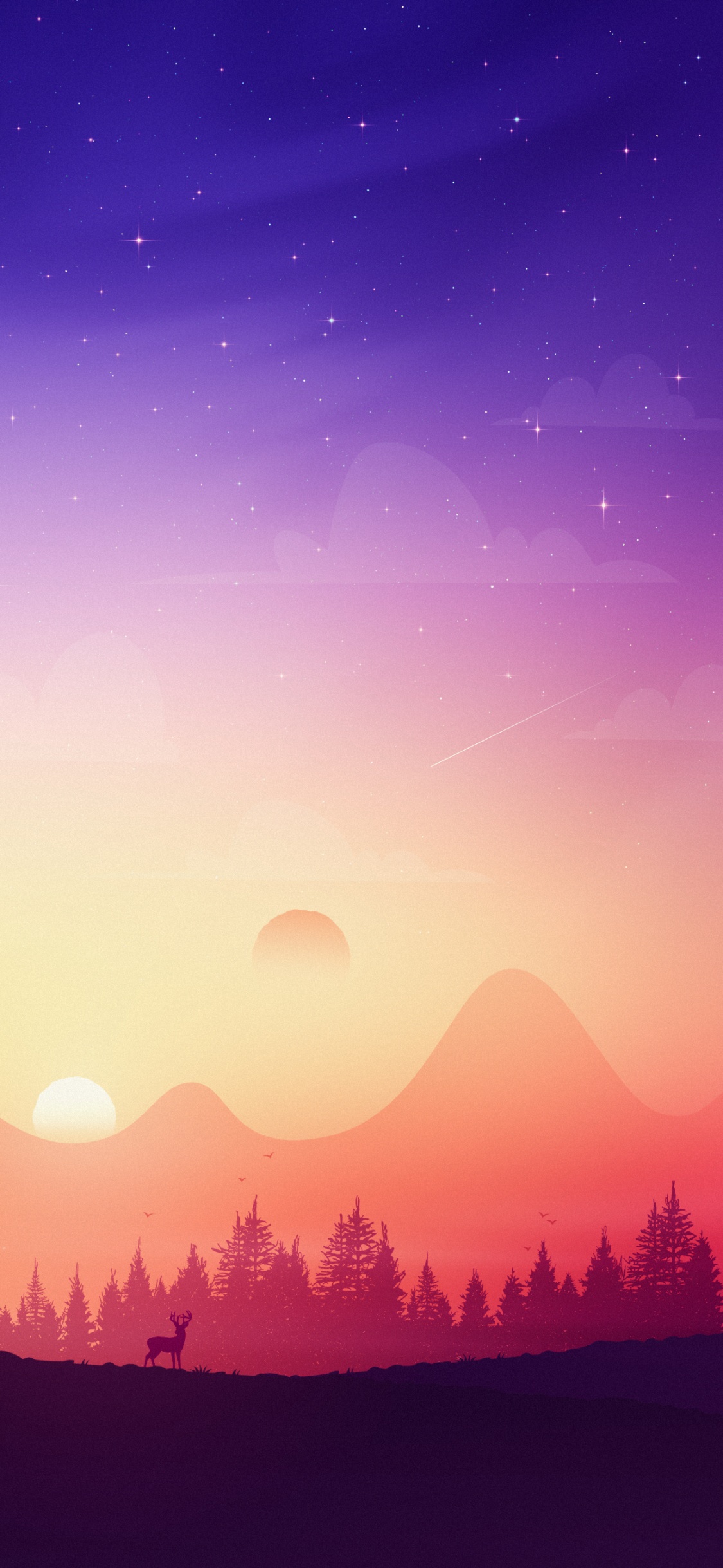 Обои яблоко, гора, смартфон, атмосфера, дневное время в разрешении 1125x2436