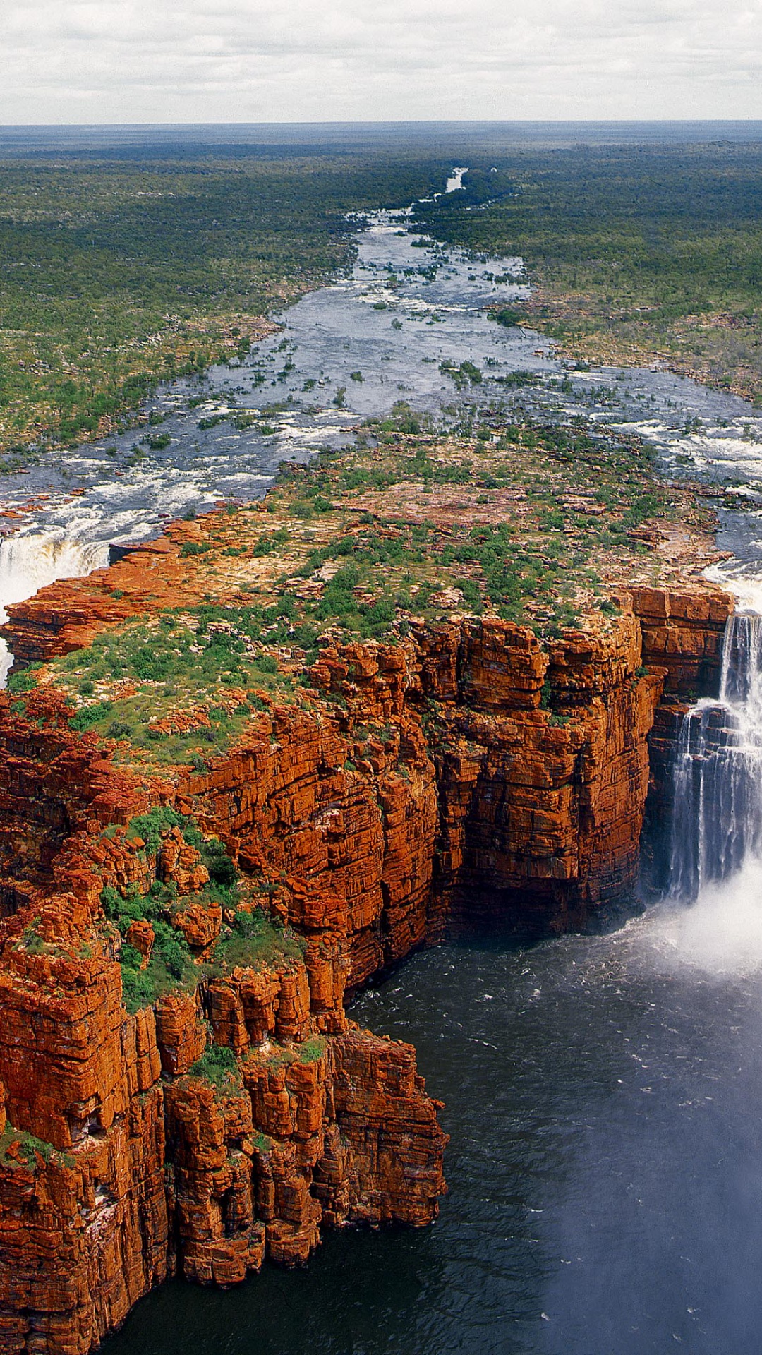 Обои Король Георг Падает, Река Кинг-Джордж, Горизонтальные Водопады, водопад, гидроресурсы в разрешении 1080x1920