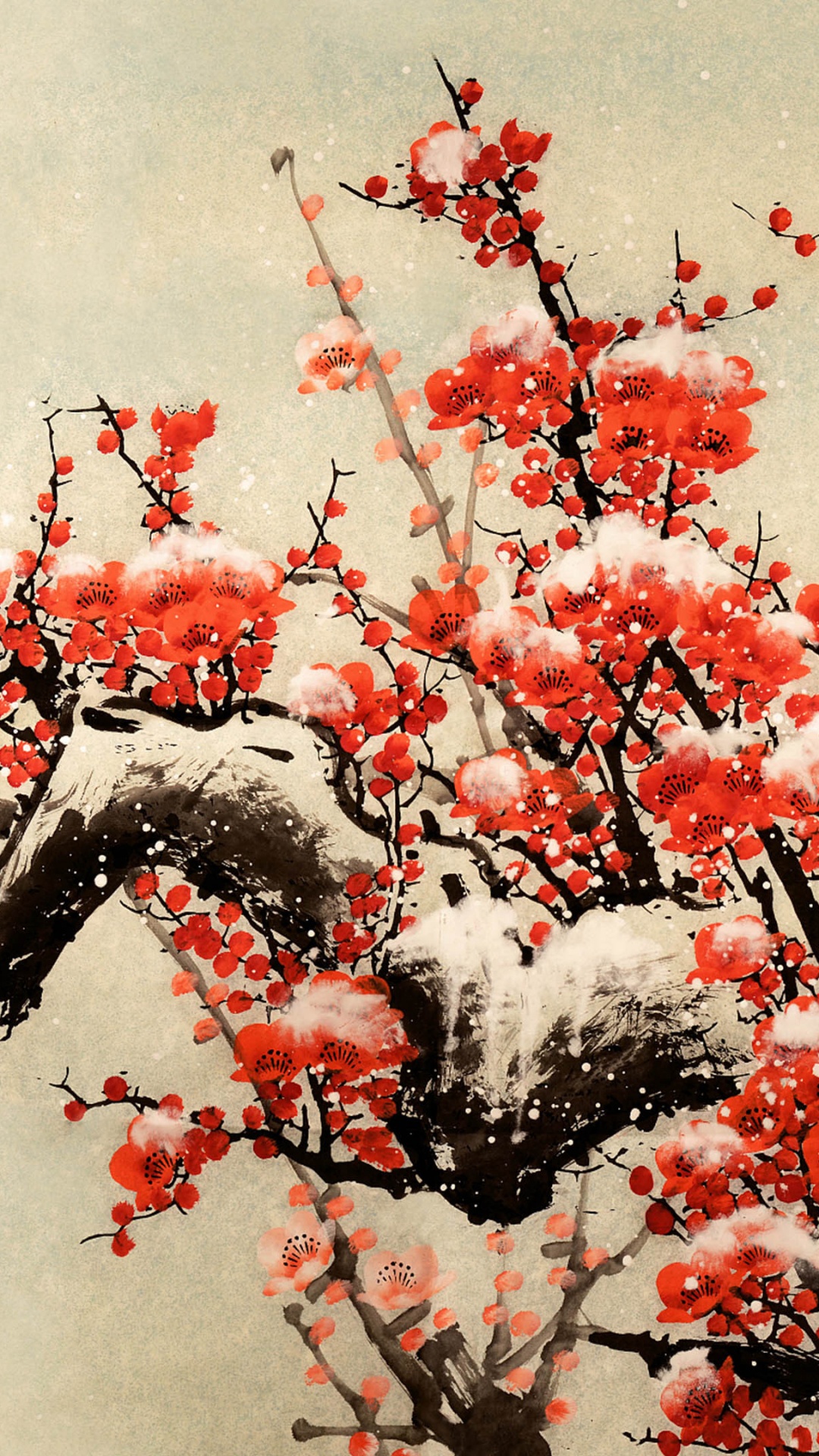 Обои японское искусство, арт, живопись, японская каллиграфия, пейзажная живопись в разрешении 1080x1920