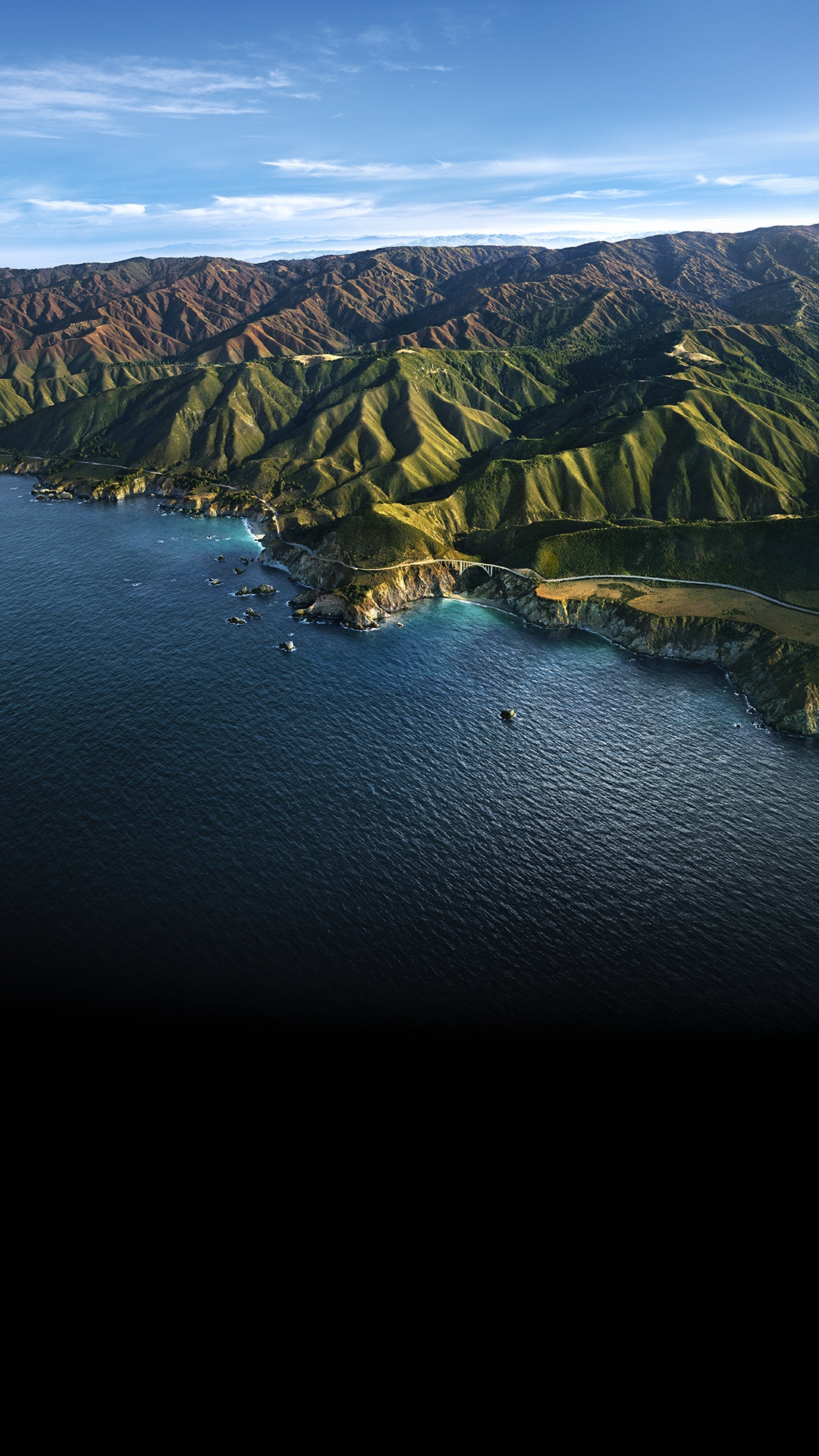 Обои Операционная система, яблоко, вода, облако, гора в разрешении 1080x1920