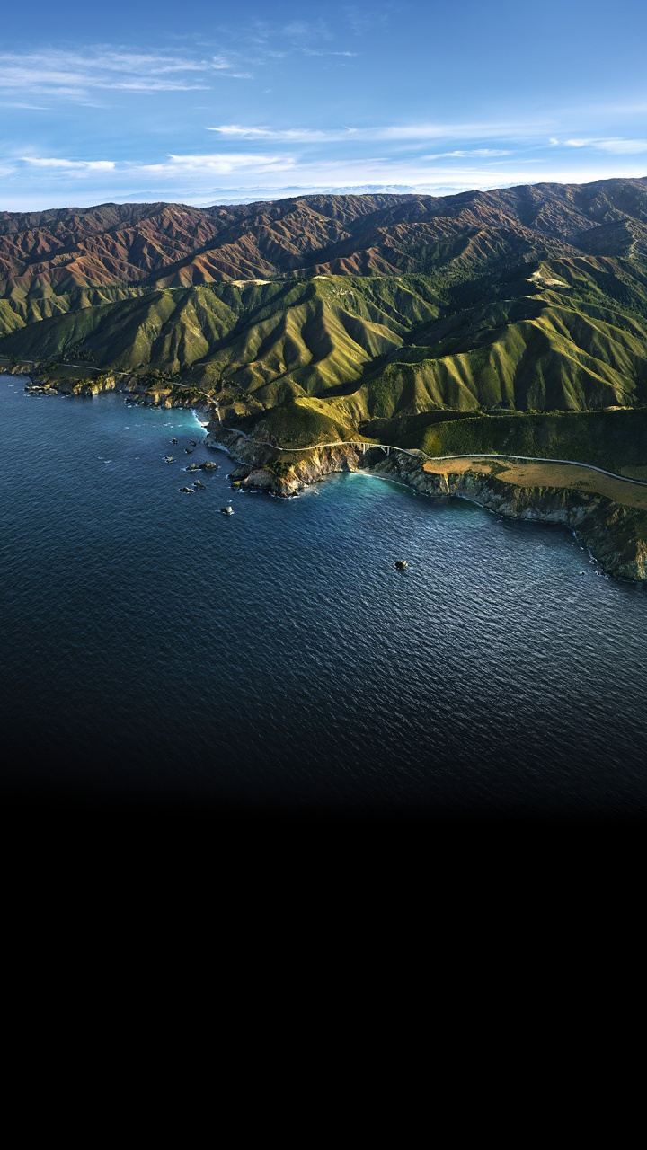 Обои Операционная система, яблоко, вода, облако, гора в разрешении 720x1280