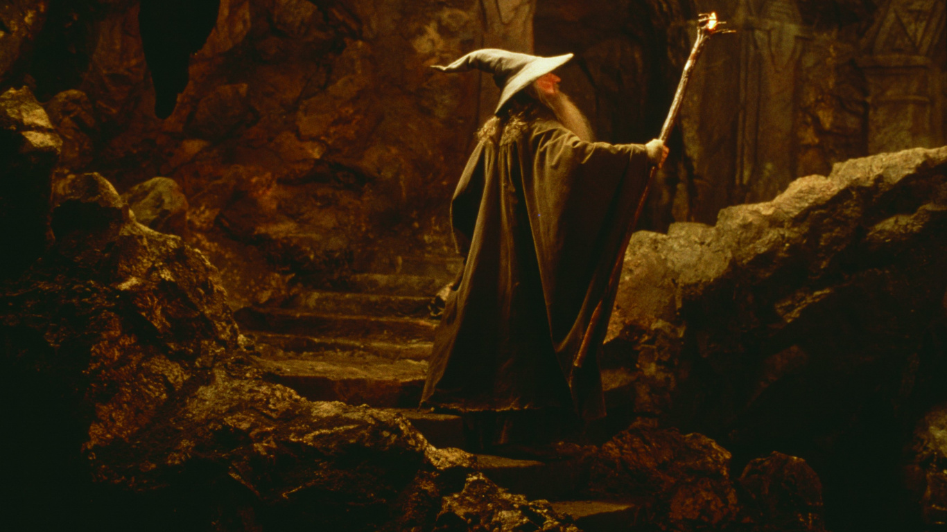 Обои мифология, одно кольцо, арт, Фродо Бэггинс, Голлум в разрешении 1366x768