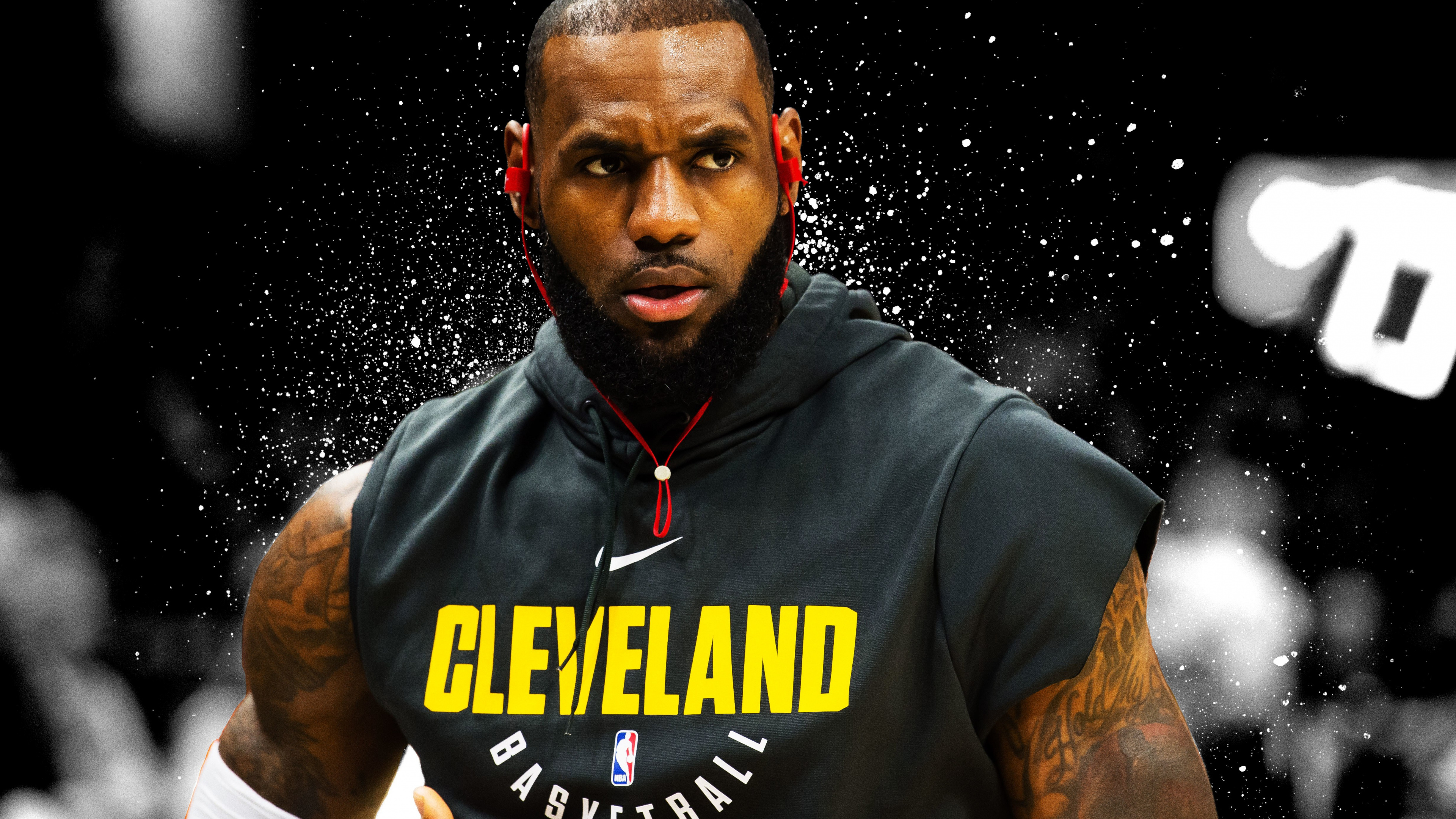 Обои Леброн Джеймс, Кливленд кавальерс, ЛосАнджелес Лейкерс, NBA, Баскетбол в разрешении 3840x2160