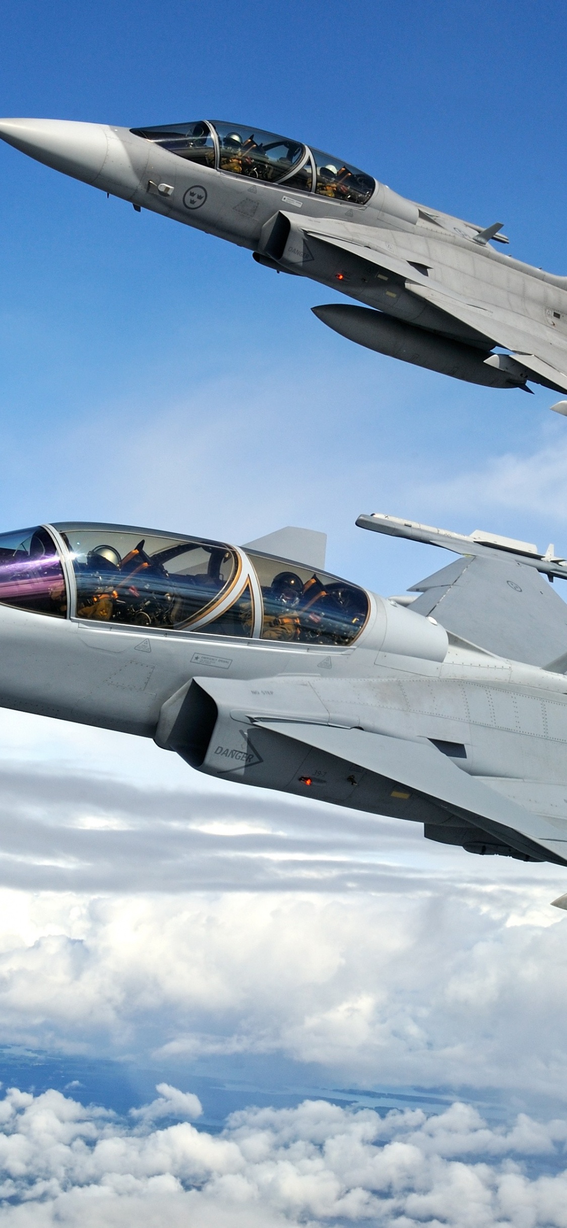 Обои Сааб jas 39 Грипен, Gripen NG, самолеты, военный самолет, многоцелевые боевые самолеты в разрешении 1125x2436