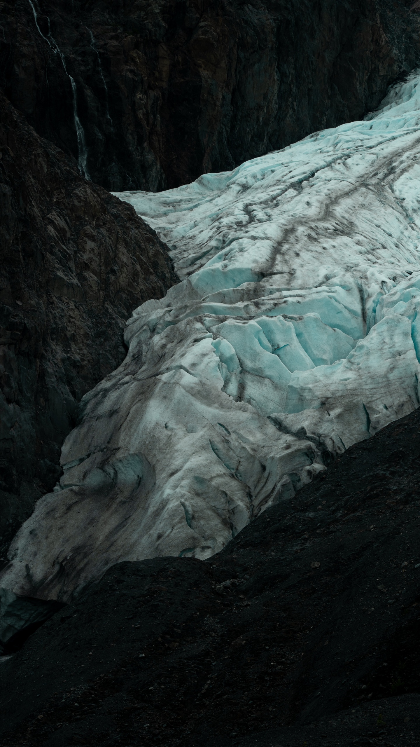 Обои ледник, формирование, геология, рок, теснина в разрешении 1440x2560
