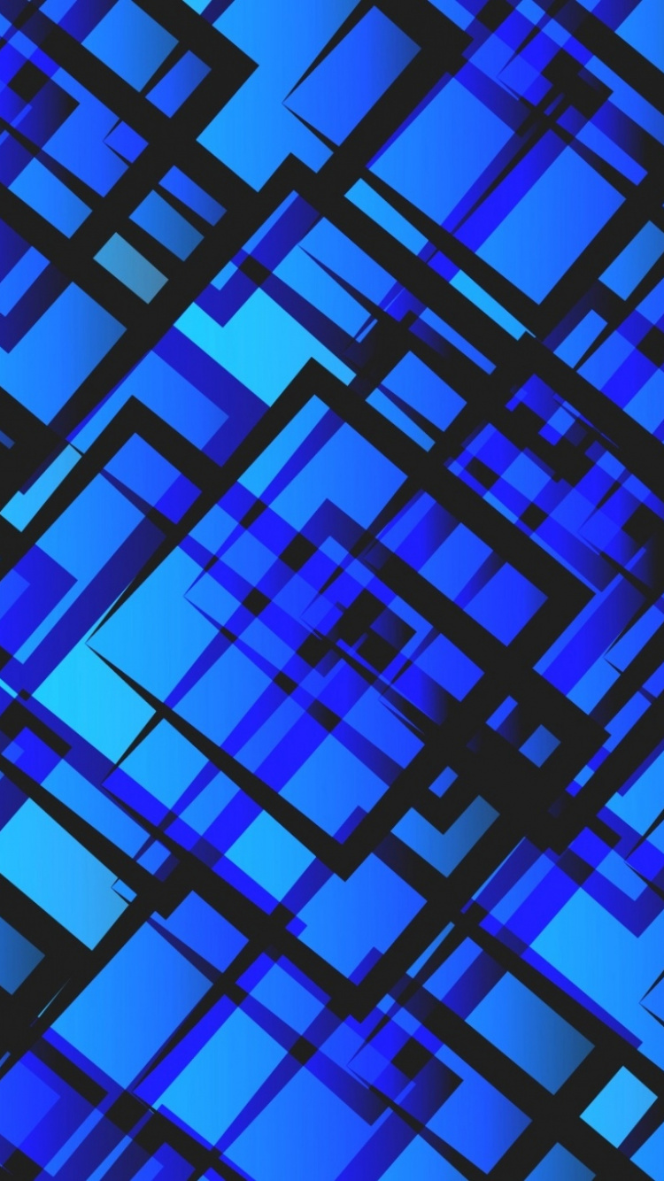 Обои синий, электрик, узор, линия, симметрия в разрешении 750x1334