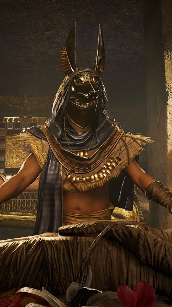 Обои assassins creed origins, ubisoft, uplay, xbox one, мифология в разрешении 720x1280