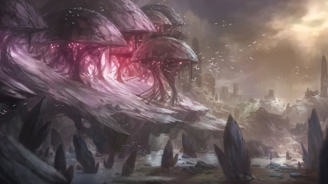 Обои живопись, цифровое искусство, арт, рисование, цифровая живопись в разрешении 1366x768