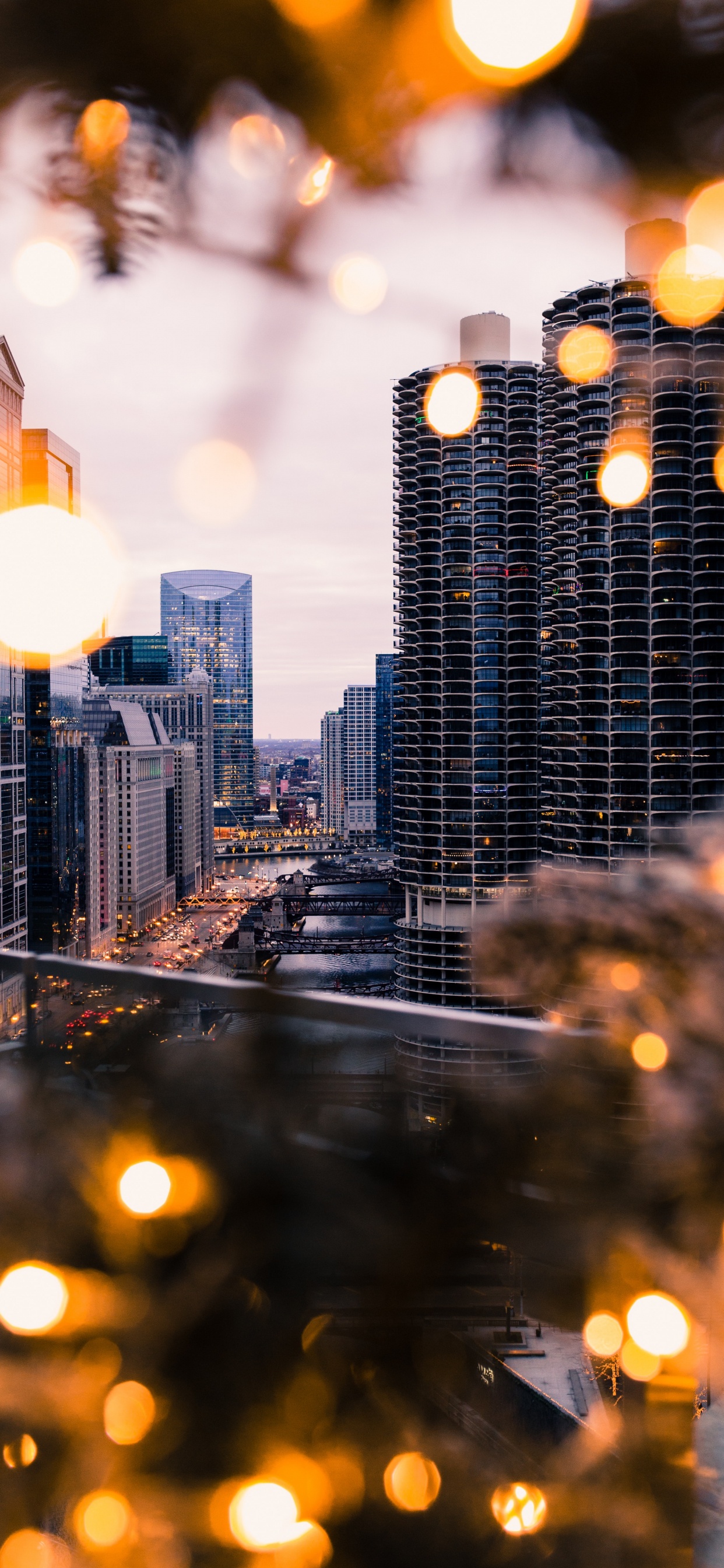 Обои боке, город, городской район, городской пейзаж, населенный пункт в разрешении 1242x2688