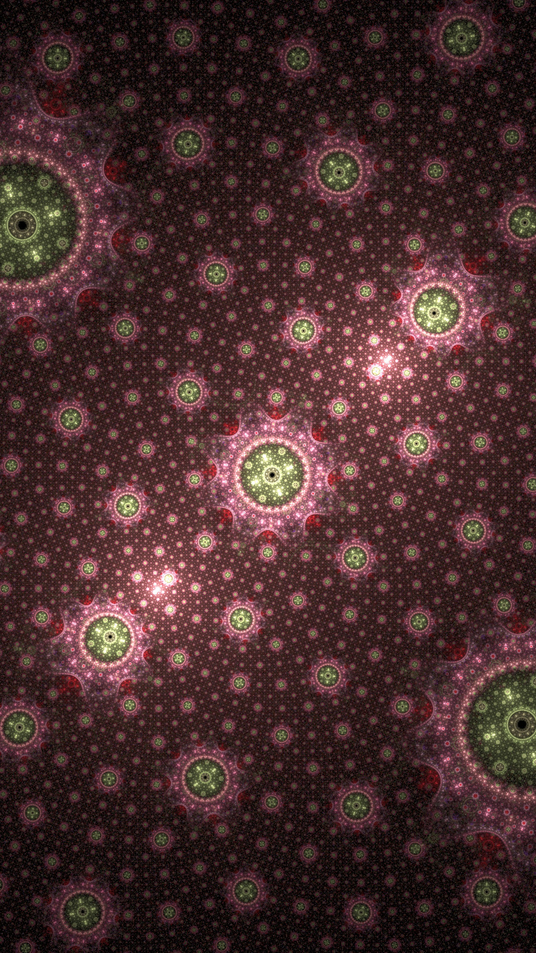 Обои фрактал, фрактальное искусство, узор, Фиолетовый, розовый в разрешении 750x1334