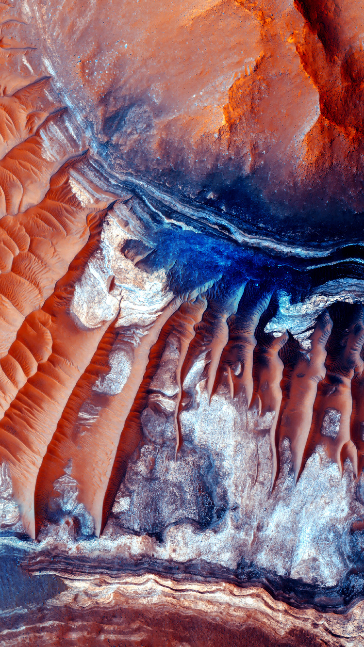 Обои Марс, НАСА, Марс Разведывательный Орбитер, планета, вода в разрешении 750x1334