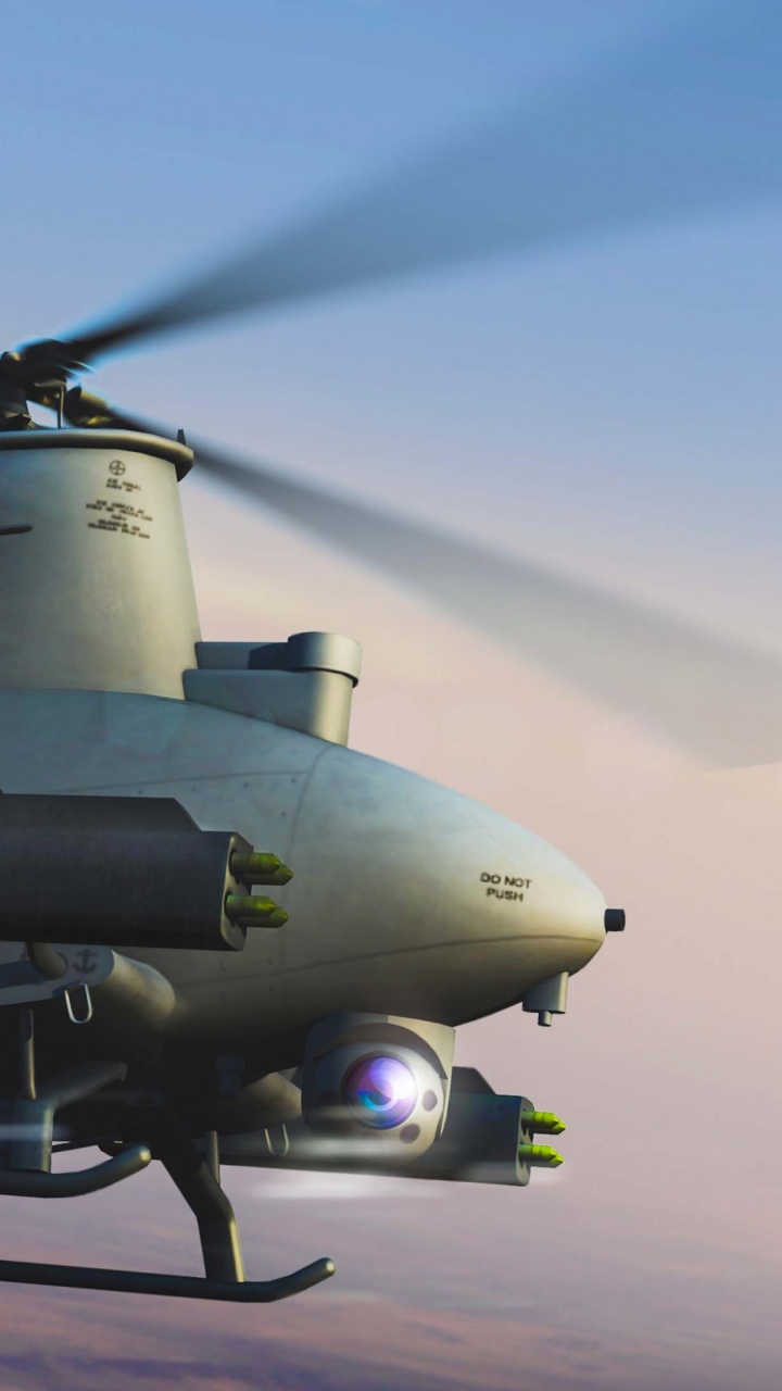 Обои винтокрылая машина, военный вертолет, воздушные силы, аэрокосмическая техника, полет в разрешении 720x1280