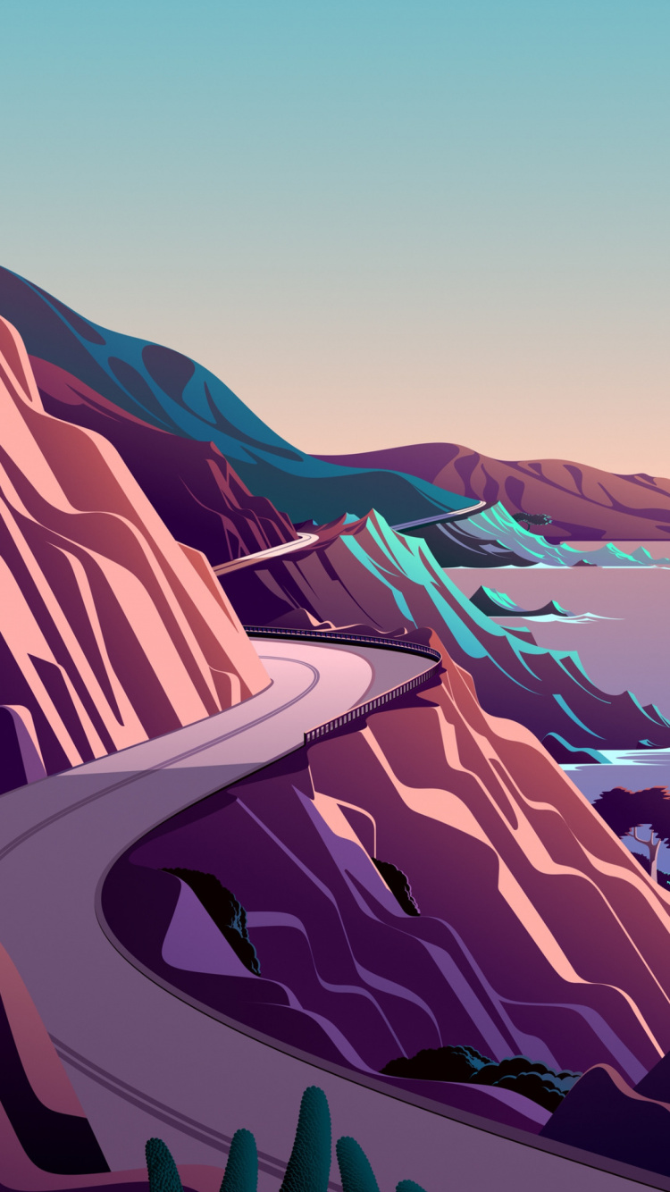 Обои ios, яблоко, iOS 14, iOS 13, склон в разрешении 750x1334