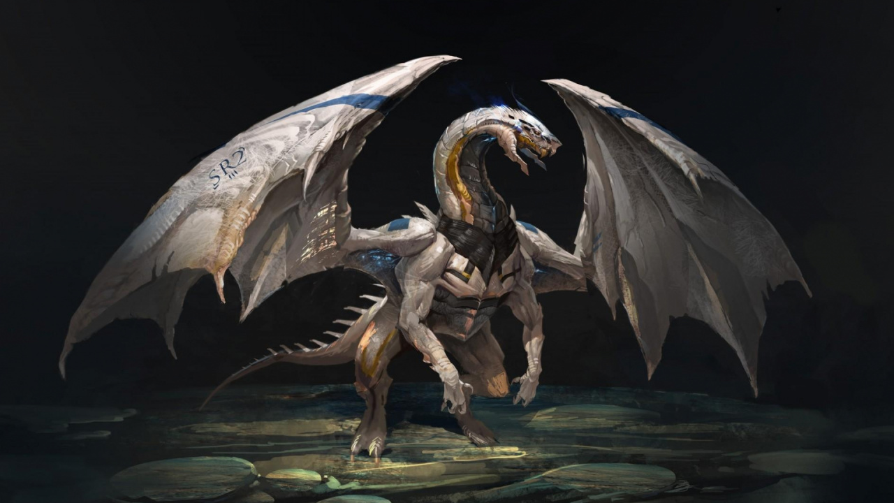 Обои дракон, крыло, мифическое существо, мифология, создание в разрешении 1280x720