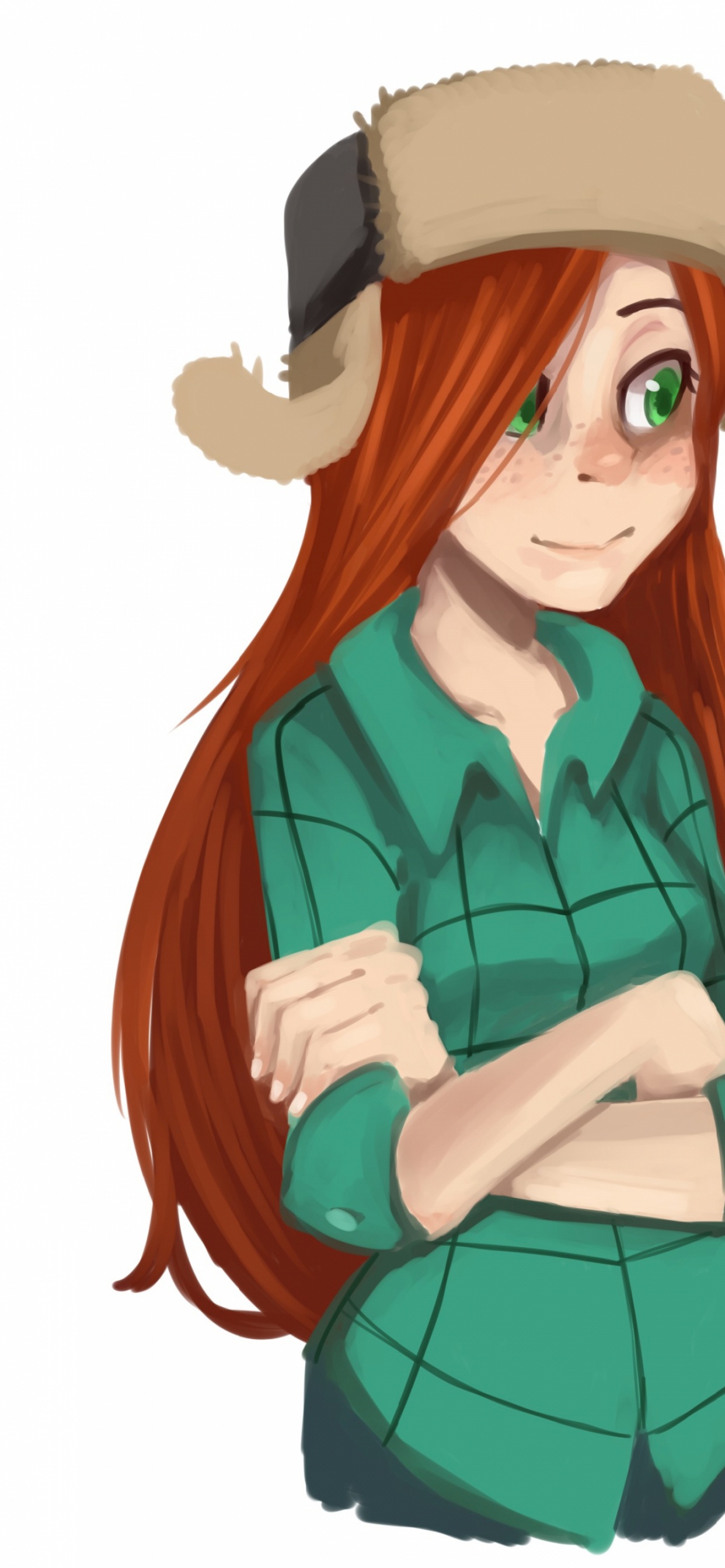 Обои мультфильм, иллюстрация, каштановые волосы, человек, рот в разрешении 1242x2688