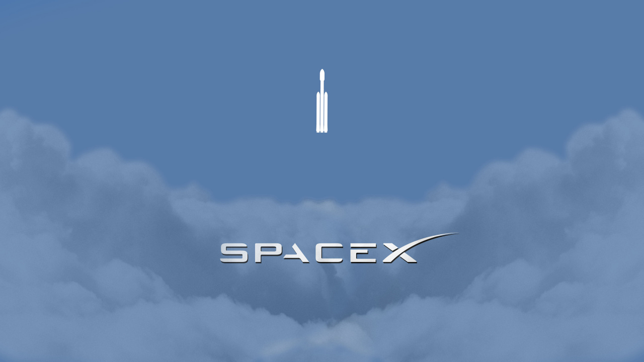 Обои SpaceX, ракета, Элон Мускус Тесла Родстер, дневное время, облако в разрешении 1280x720