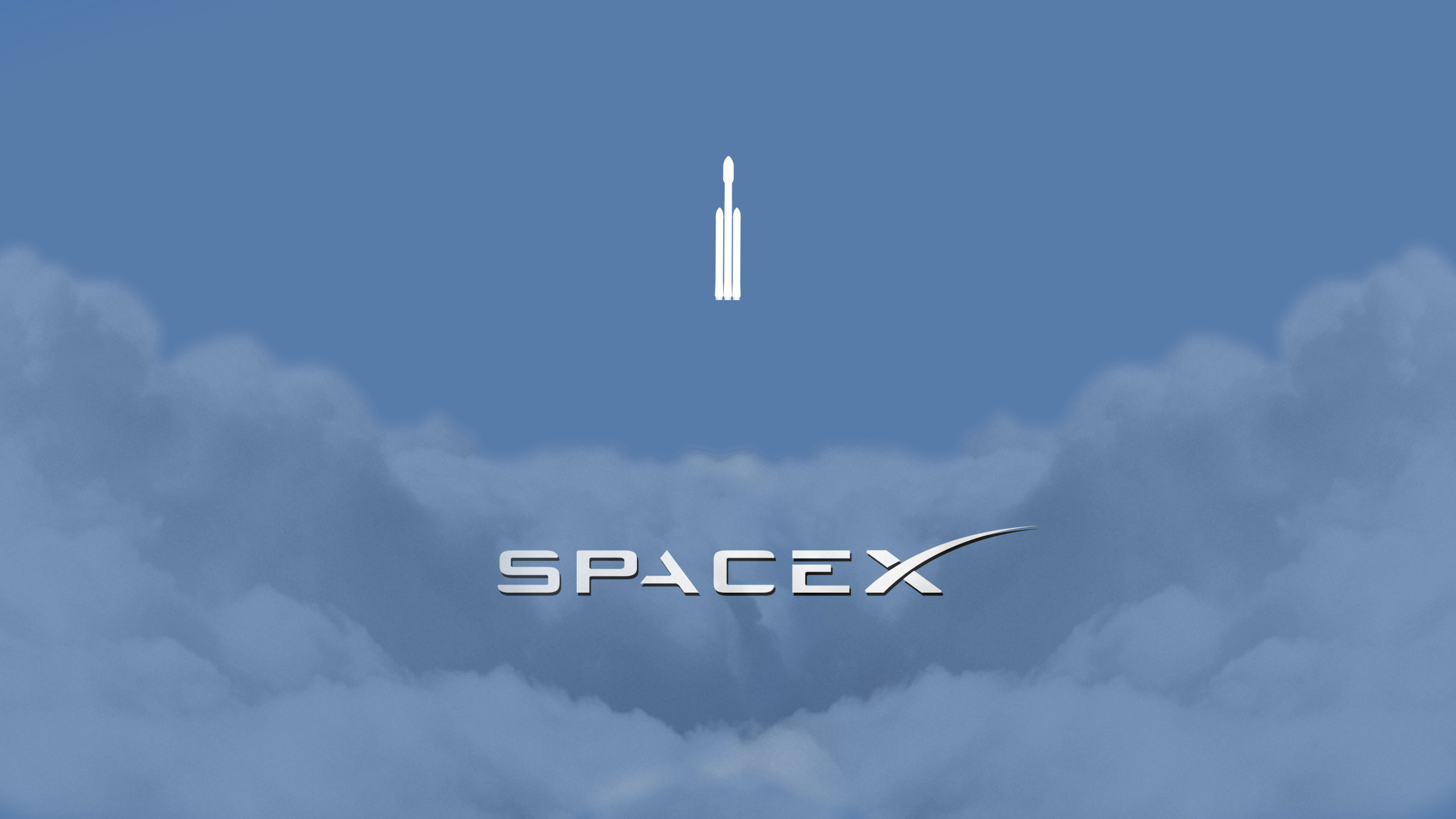 Обои SpaceX, ракета, Элон Мускус Тесла Родстер, дневное время, облако в разрешении 2560x1440