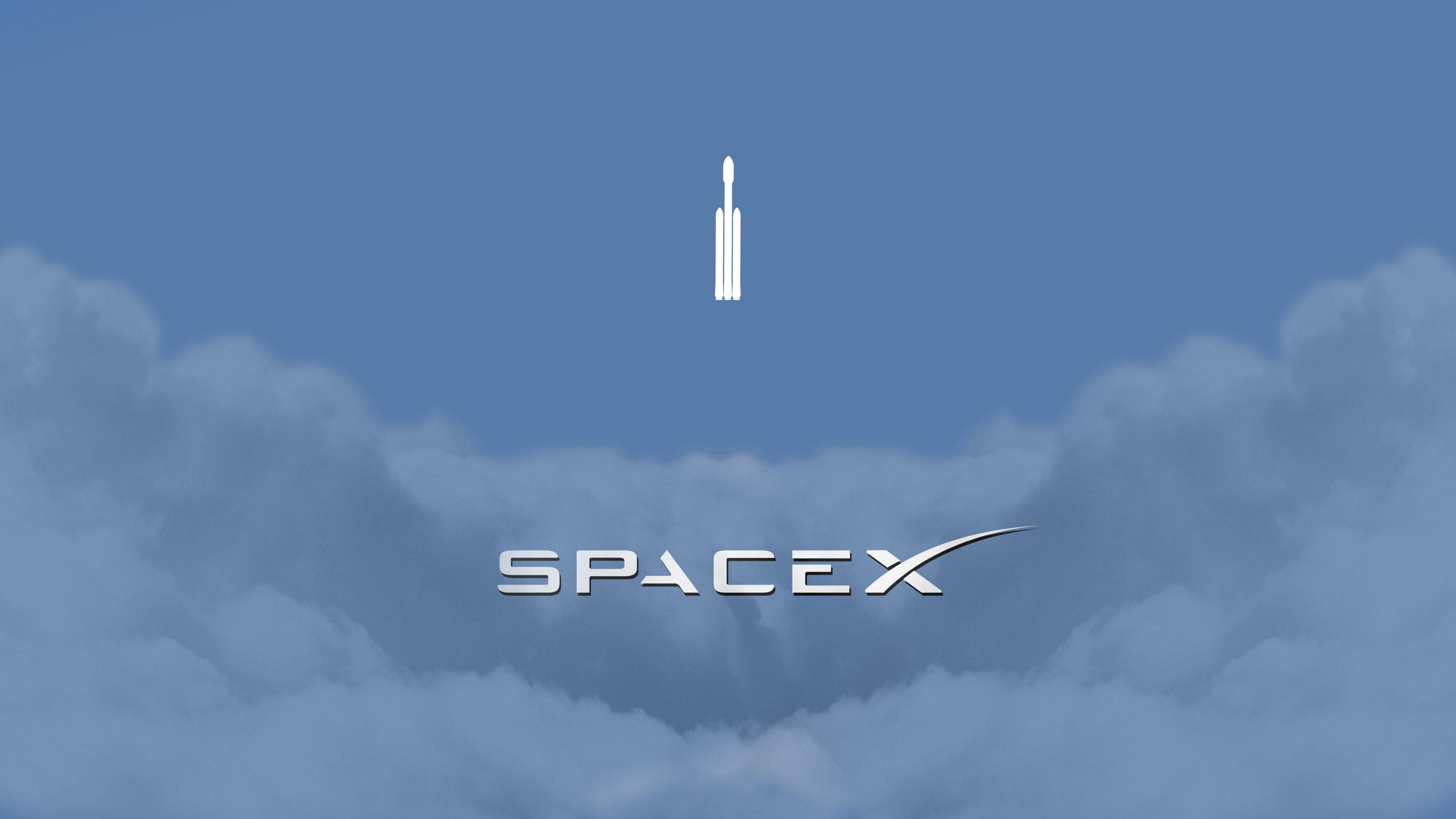 Обои SpaceX, ракета, Элон Мускус Тесла Родстер, дневное время, облако в разрешении 3840x2160