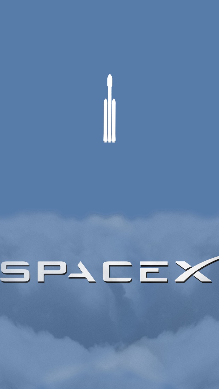 Обои SpaceX, ракета, Элон Мускус Тесла Родстер, дневное время, облако в разрешении 720x1280