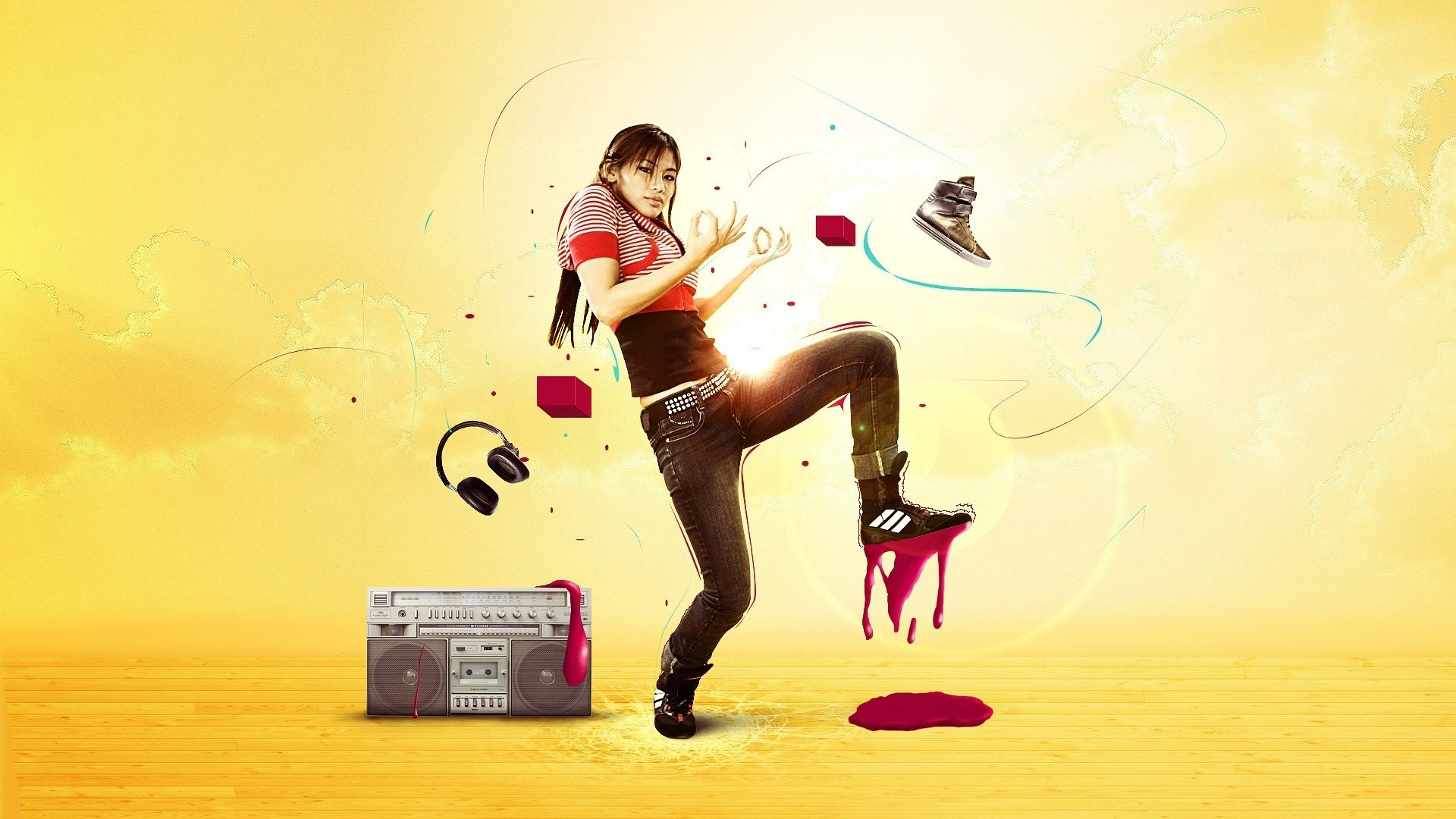 Обои иллюстрация, графический дизайн, шрифт, музыка, счастье в разрешении 1920x1080