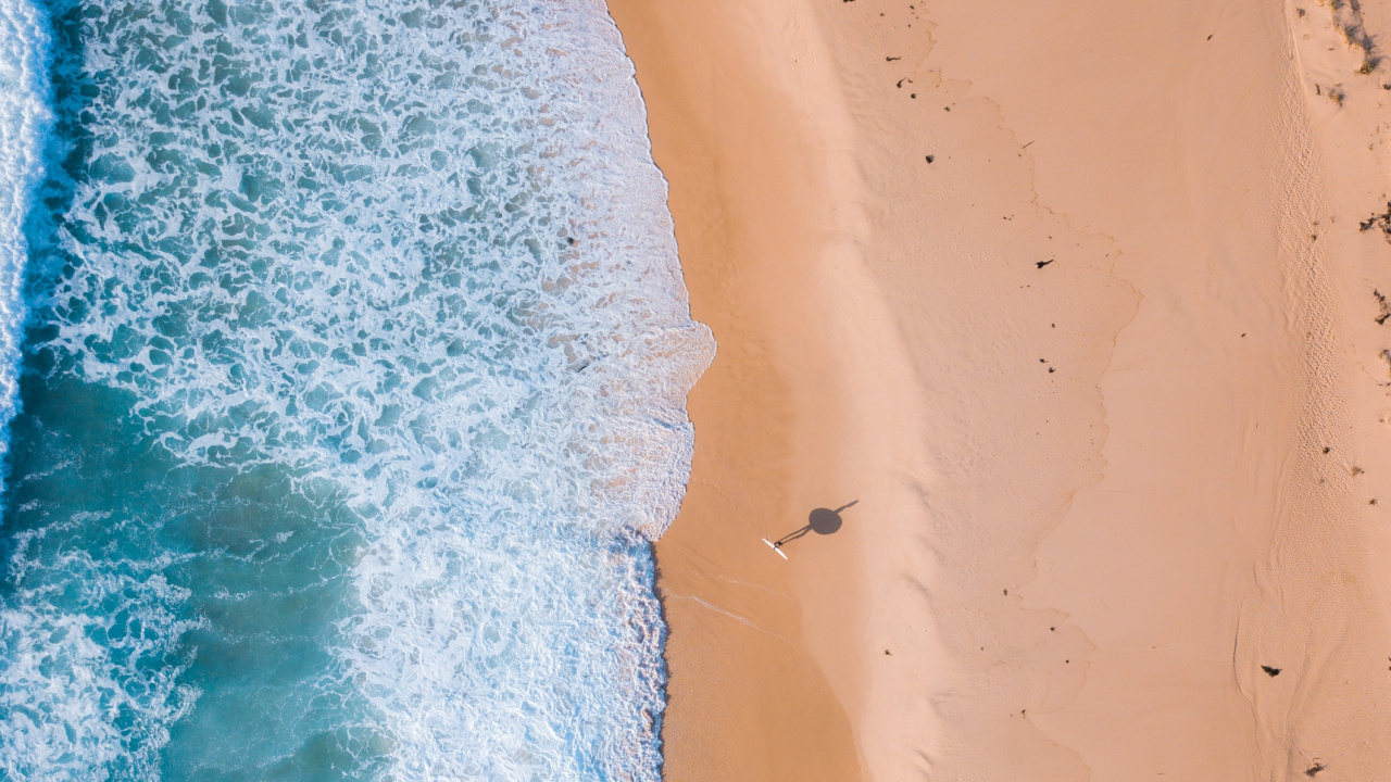 Обои пляж, синий, вода, белые, лазурный в разрешении 1280x720