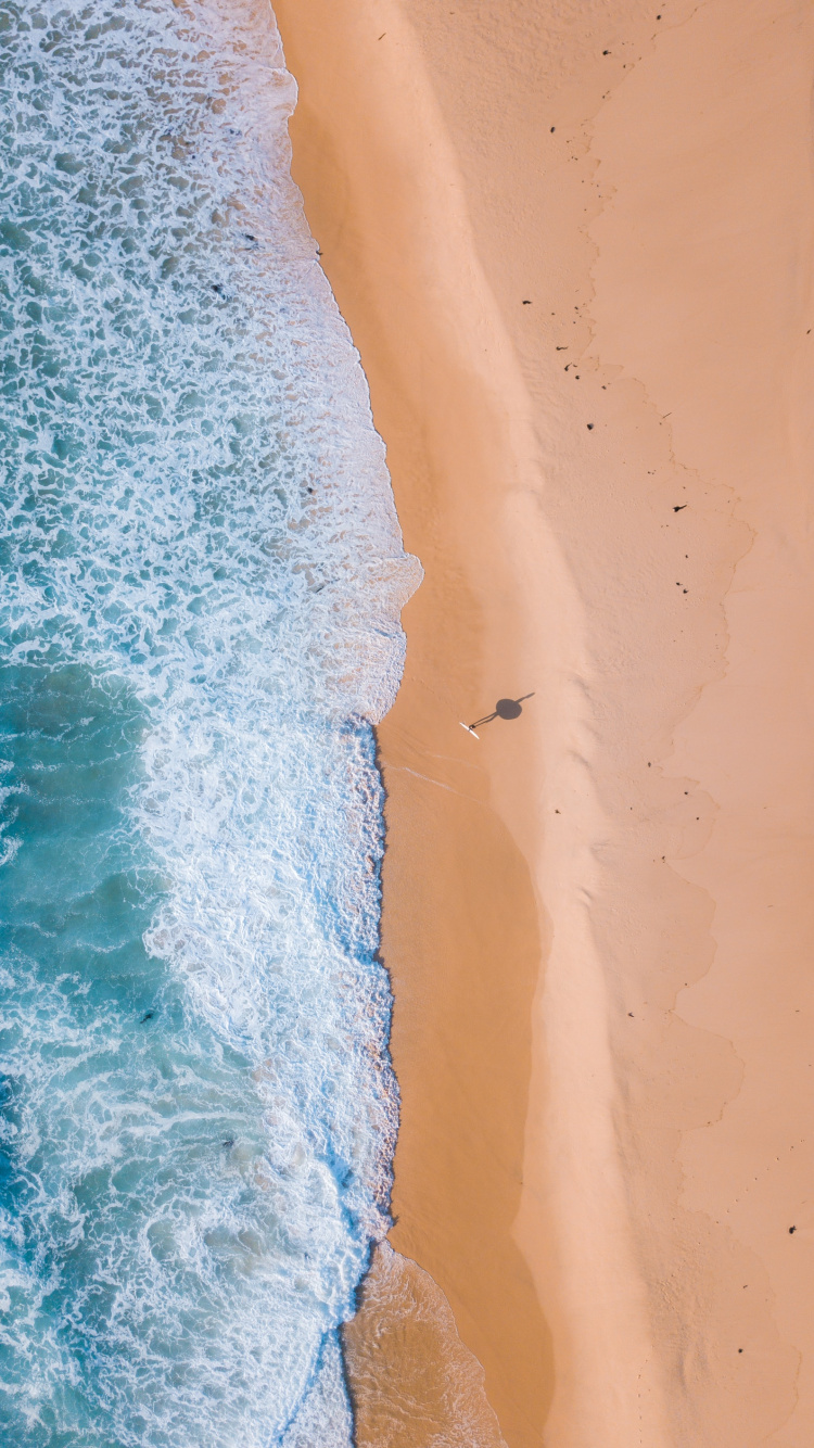 Обои пляж, синий, вода, белые, лазурный в разрешении 750x1334