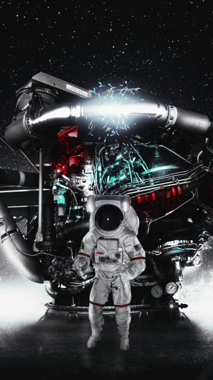 Обои астронавт, космос, футболка, мир, развлечение в разрешении 720x1280