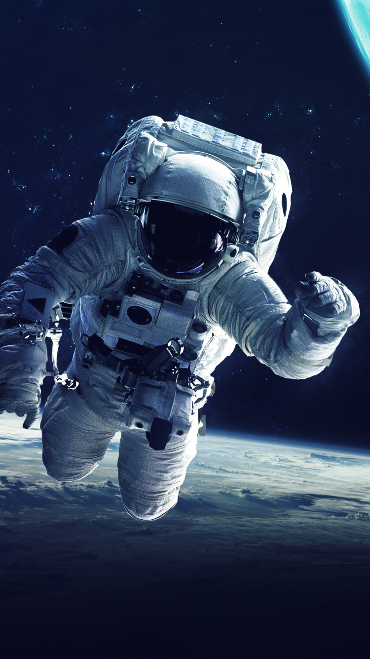 Обои астронавт в пространстве искусства, астронавт, пространство искусства, цифровое искусство, космическое пространство в разрешении 750x1334